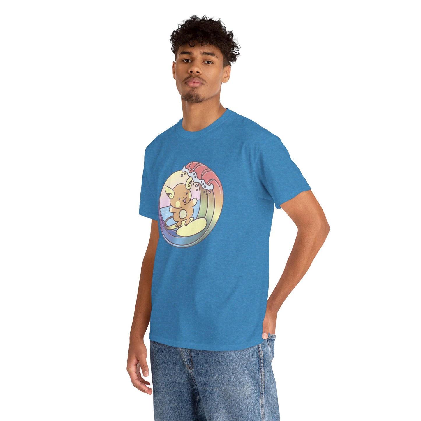 Rainbow surfer unisex shirt from organic cotton (US market)
